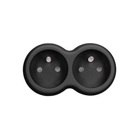 Rozdvojka SOLIGHT P104B čierna (2xguľa)