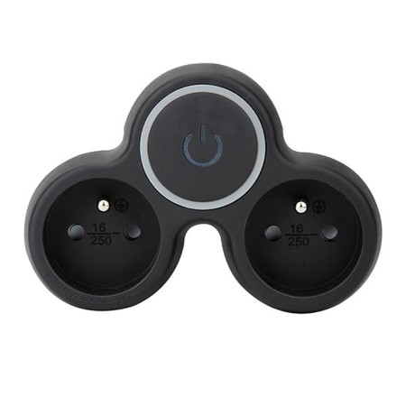 Rozdvojka SOLIGHT P105B čierna (2xgula+vypínač)