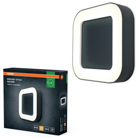 Vonkajšie nástenné svietidlo LED OSRAM ENDURA Style Square 13,5W 3000K Dark Grey