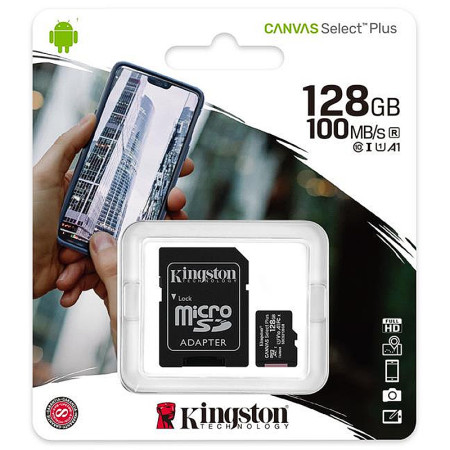 Karta Micro SD+adaptér 128GB class10 KINGSTON CANV