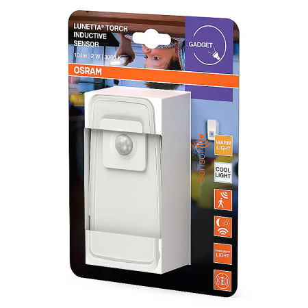Svietidlo nočné LED OSRAM LUNETTA TORCH INDUCTIVE SENSOR do zásuvky s pohybovým senzorom