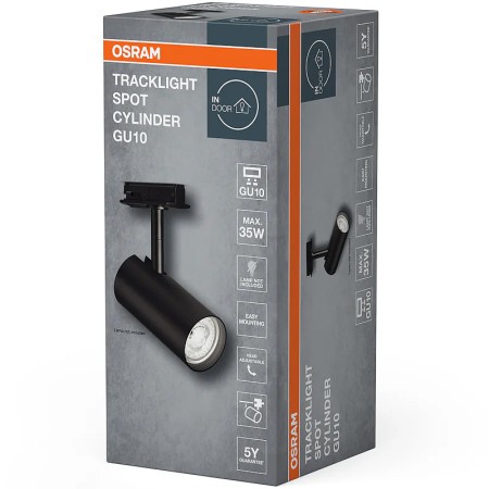Svietidlo OSRAM TRACKLIGHT SPOT CYLINDER GU10 BK pre lištový systém
