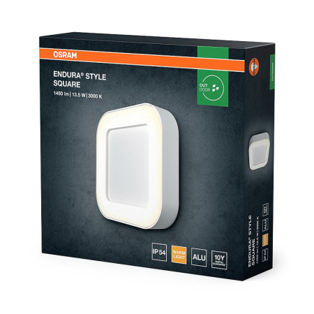 Vonkajšie nástenné svietidlo LED OSRAM ENDURA Style Square 13,5W 3000K White