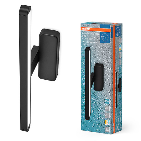 Svietidlo kúpeľňové LED nad zrkadlo 7W 3-4000K CCT 720lm IP44 čierne OSRAM Orbis Disc Bar Mirror 40CM Click CCT IP44 Black