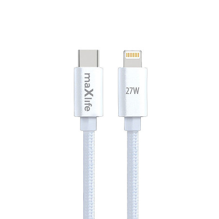 Kábel USBC-IPHONE 5< biely 1m 27W MAXLIFE OEM0101465