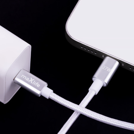 Kábel USBC-IPHONE 5< biely 1m 27W MAXLIFE OEM0101465