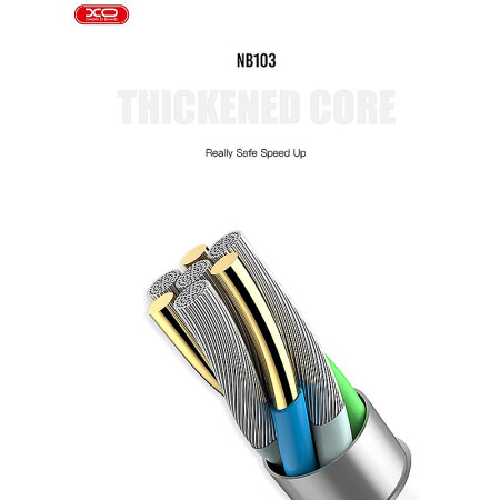 Kábel USBA-USBC 2m 2,1A biely XO NB103