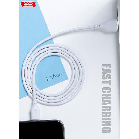 Kábel USBA-USBC 2m 2,1A biely XO NB103