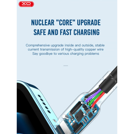 Kábel USBC-USBC 1m 3A 60W biely XO NB-Q208B