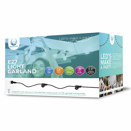 Reťaz svietiaca E27 10ks 12m 240V IP65 FOREVER RTV100001 nadpájateľné (ML15)