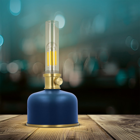 Svietidlo RETRO LED PETROLEUM LAMP FOREVER FLR-35 Blue ACCU 2W 200lm