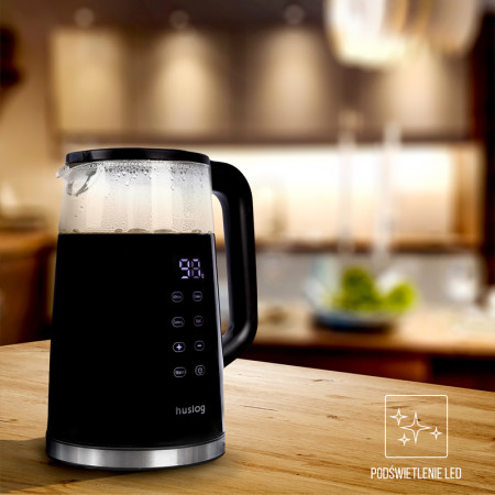 Kanvica rýchlovarná HUSLOG AK-0832 Black 1,7L 2200W