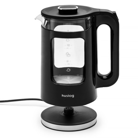 Kanvica rýchlovarná HUSLOG AK-02024H GLASS Black double wall 1,7L 2200W
