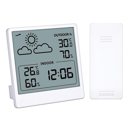 Teplomer bezdrôtový biely SOLIGHT TE48W