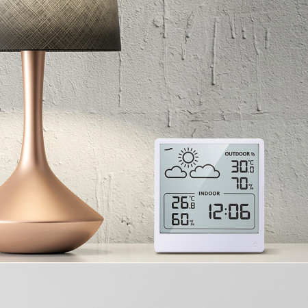 Teplomer bezdrôtový biely SOLIGHT TE48W