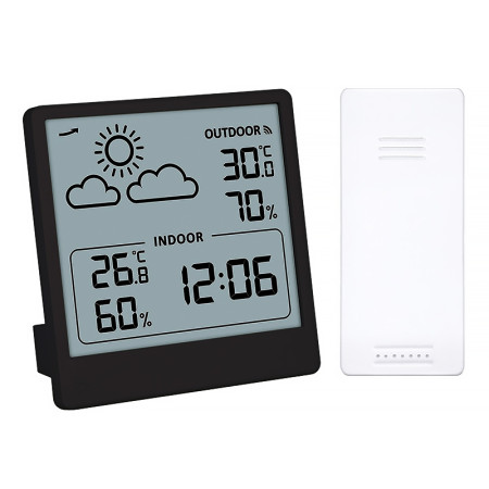 Teplomer bezdrôtový čierny SOLIGHT TE48B