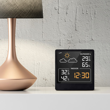 Teplomer bezdrôtový čierny SOLIGHT TE48B