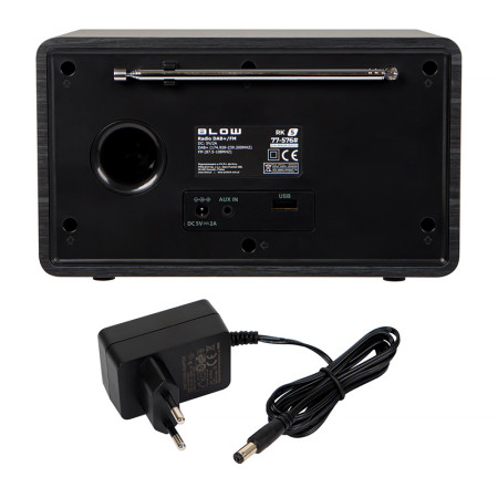 Rádio BLOW RK5 BT čierne s BLUETOOTH+USB+AUX a DAB+