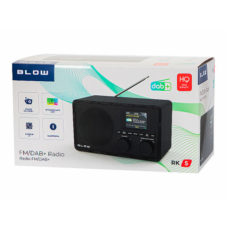 Rádio BLOW RK5 BT čierne s BLUETOOTH+USB+AUX a DAB+