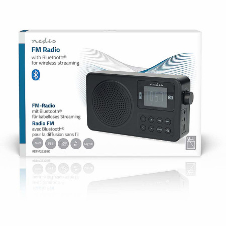 Rádio prenosné NEDIS RDFM2225BK s bluetooth