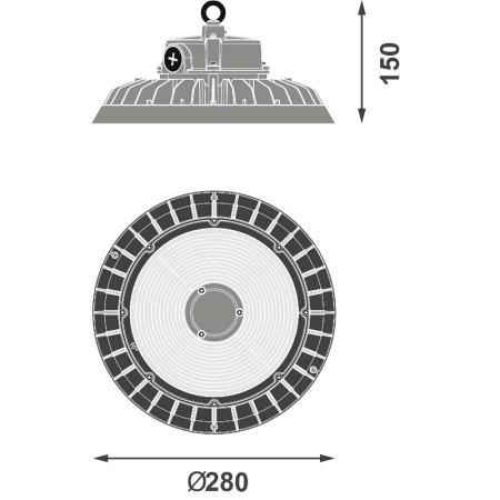 Svietidlo LEDVANCE HIGH BAY E 200/150/100W/4000K 90DEG IP65 30000/22500/15000lm