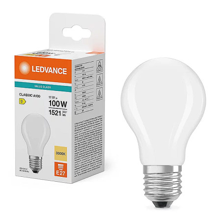 Žiarovka LEDVANCE LED CLA100 E27 11W/830 FILAMENT GLFR matná VC
