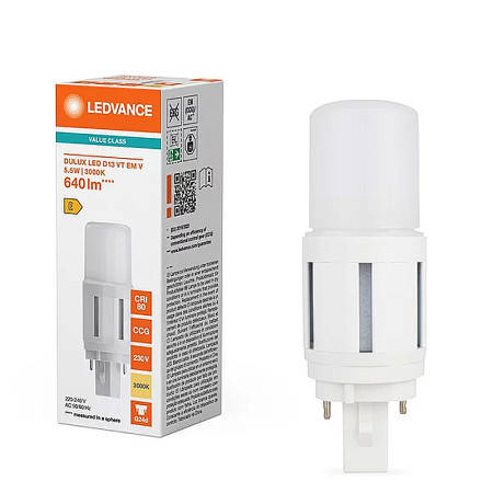 Žiarovka LEDVANCE LED DULUX D 13LED 5,5W/830 G24D-1 (EM a AC MAINS)