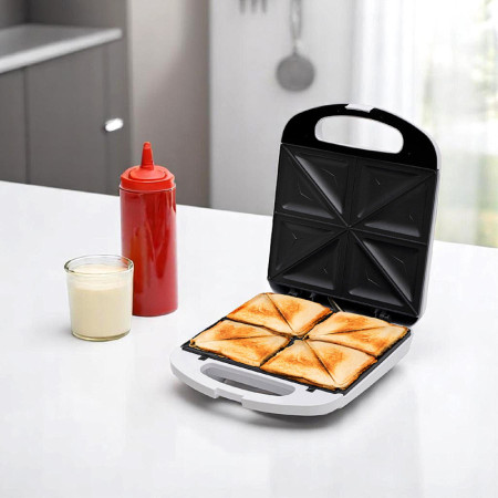 Sendvičovač HOME HGSZ48 biely 1200W XL (trojuholníky)