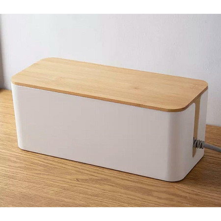 Káblový manažment WHITE BOX+WOOD (30x11x11cm)