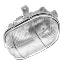 Svietidlo 1xE27 oválne sivé s mriežkou GTV OS-KAM060-00