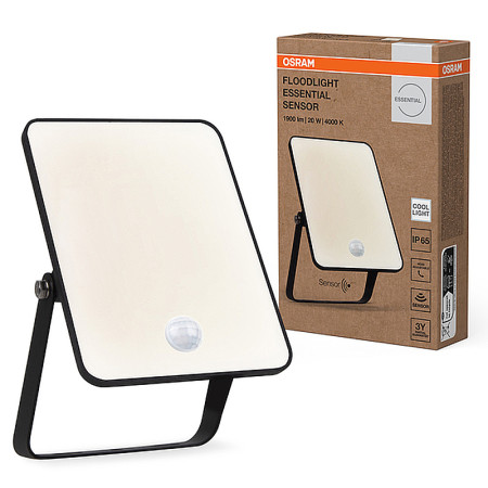Reflektor LED 20W+PIR 4000K BK OSRAM FL ESSENTIAL SENSOR