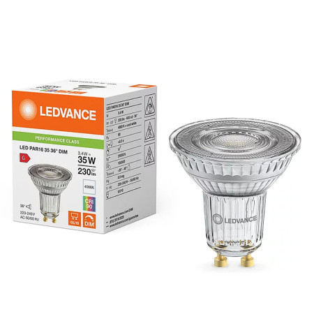 Žiarovka LEDVANCE LED PAR16D3536 GU10 3,4W/940 36° DIM PMC