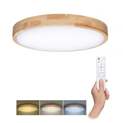 Stropnica LED 390mm 48W 3-6000K CCT+DO 3360lm IP20 Wood decor SOLIGHT WO8009