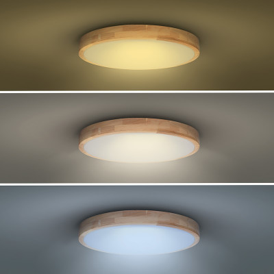 Stropnica LED 390mm 48W 3-6000K CCT+DO 3360lm IP20 Wood decor SOLIGHT WO8009