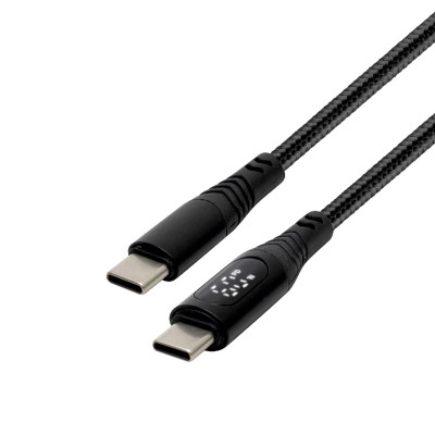 Kábel USBC-USBC 1,2m 100W 5A HOME USBCC100PM s displejom