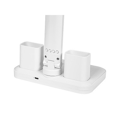 Lampa stolová LED 5W 3-6000K CCT+displej biela dvojramenná BLOW LB-24