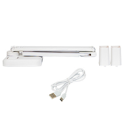 Lampa stolová LED 5W 3-6000K CCT+displej biela dvojramenná BLOW LB-24