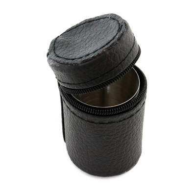 Nerezové poháriky 4ks 30ml štamperlíky v koženom púzdre