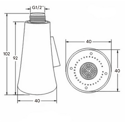 Perlátor na batériu 2v1 SPLASH HEAD čierny