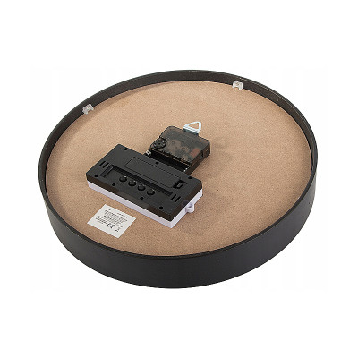 Hodiny nástenné okrúhle 30cm s teplomerom a dátumom ZD-30C čierne