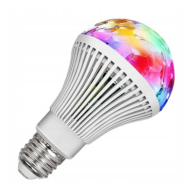 Žiarovka s disko lampou LED E27 3W/RGB DL33/27RGB