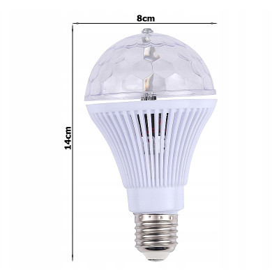 Žiarovka s disko lampou LED E27 3W/RGB DL33/27RGB