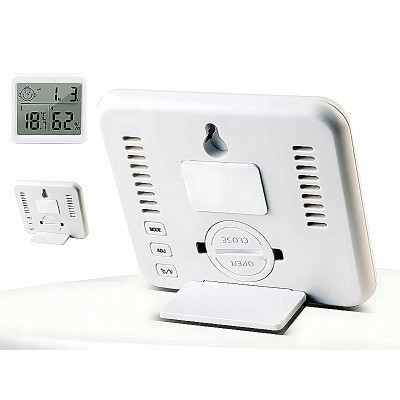 Teplomer a vlhkomer s hodinami vnútorný SOLEX CX-0813