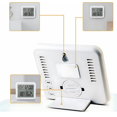Teplomer a vlhkomer s hodinami vnútorný SOLEX CX-0813