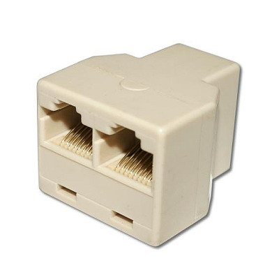 Rozbočovač 1xRJ45-2xRJ45 TS18-2 béžový