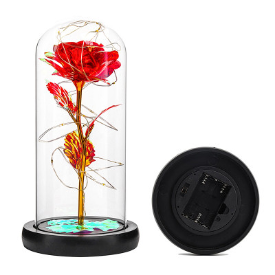 Darček večná ruža v skle LED červená ROSE OF LOVE VRS-25R