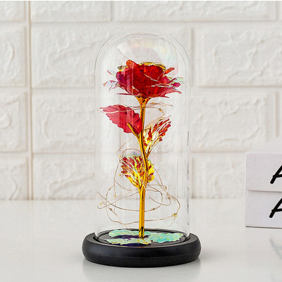 Darček večná ruža v skle LED červená ROSE OF LOVE VRS-25R