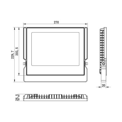 Reflektor LED 100W 6000K sivý FOREVER IP66 ASPIRE PROFI