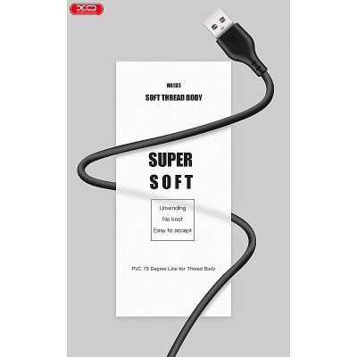 Kábel USBA-IPHONE čierny 2m 2,1A XO NB103