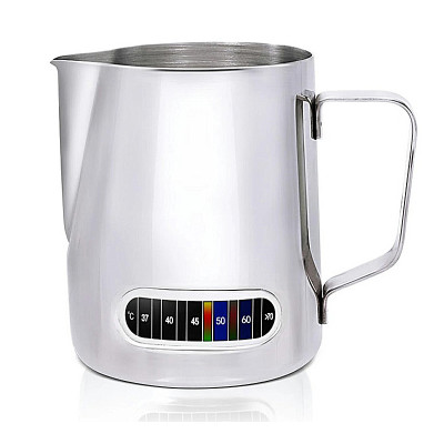 Nerezový hrnček na napenenie mlieka s teplomerom 350ml napeňovač mlieka MFP-12OZ